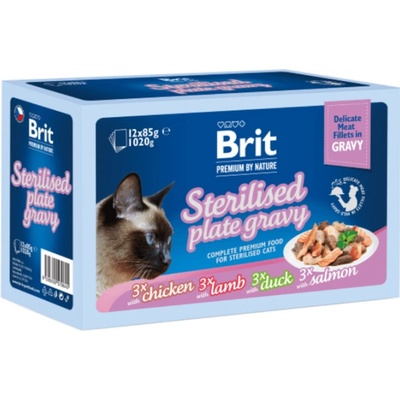 BritPremium Cat Delicate Fillets in Gravy Family Plate Sterilised 12 x 85 g