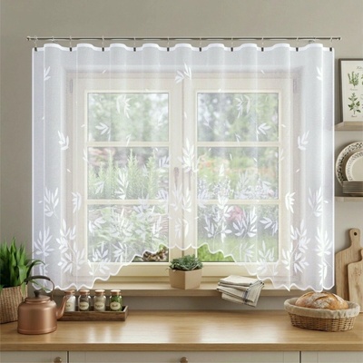 Hotová záclona alebo balkónový komplet, Aura, biela 300 x 150 cm