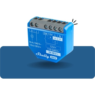Shelly 1 Gen4 spínací modul 1x 16A (WiFi, Bluetooth, Zigbee, Matter) SHELLY-1-Gen4-1776