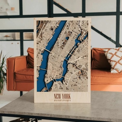 Enjoy the Wood 3D nástěnná mapa New York City Map XL