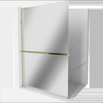 Mexen Kioto+ L душ стена с рафт Walk-in 90 x 200 см, огледало, злато - 800-090-123-50-50 (800-090-123-50-50)