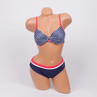 Бански в тъмносин цвят с райе - чашка b