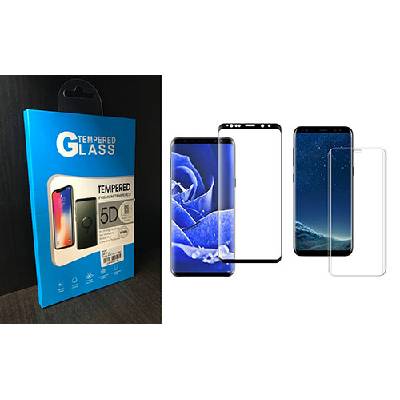 3D/5D Заоблен стъклен протектор за Samsung Galaxy S8 Plus (G955F) за цял екран - Черна рамка (g3026)