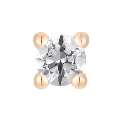 Buddha jewelry Buddha jewelry Bezzávitová koncovka piercingu ze 14 kt zlata 585/1000 s čirým zirkonem Řůžové zlato