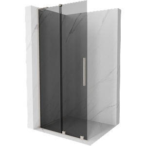 Mexen Velar L Плъзгаща се душ стена Walk-in 90 x 200 см, графит 8 мм, четкан никел - 871-090-003-43-97 (871-090-003-43-97)