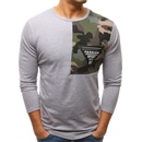 Lx0452 BASIC světle triko s army detailem na rameni šedé