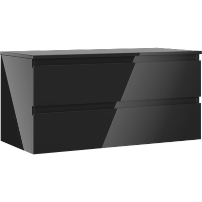Mexen Orio баня шкаф под умивалник 100 см с плот, 2 чекмеджета, черен гланц - 91A10-10047-2-BFFC70 (91A10-10047-2-BFFC70)