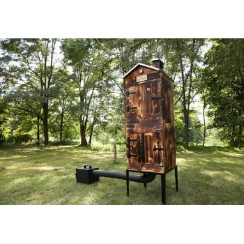 Ohenvzahrade Dřevěná s kováním a oplechovanou stříškou opálená impregnovaná XXXL