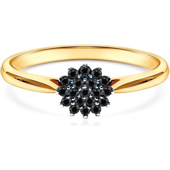 SAVICKI Годежен пръстен Savicki: двуцветно злато, черни диаманти