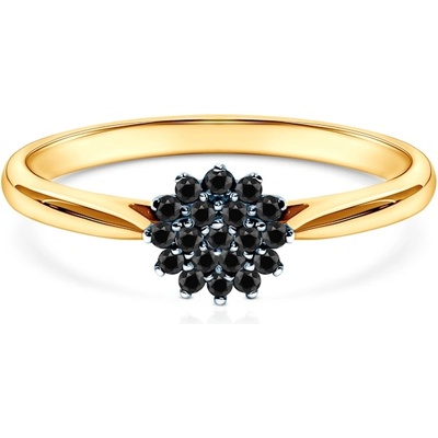 SAVICKI Годежен пръстен Savicki: двуцветно злато, черни диаманти