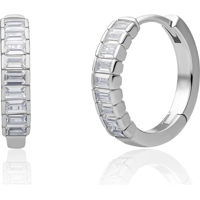 Sparkling Jewels stříbrné kruhové náušnice s kubickými zirkony EAS23