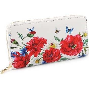 Dámska peňaženka květy 1 bílá