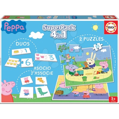 Educa Puzzle domino a pexeso Peppa Pig Disney Superpack 4v1