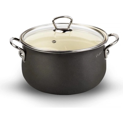 Lamart smaltovaný kastról s pokrievkou 20 cm, 3,8 l, sivý