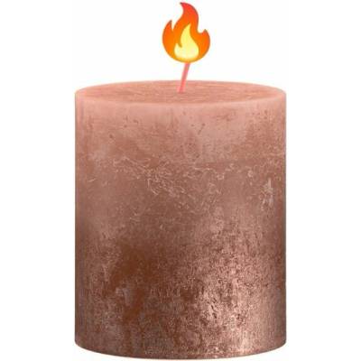 Sviečka Bolsius Rustic, valcová, Vianoce, Sunset Creamy Caramel+ Copper, 80/68 mm