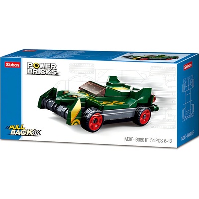 Sluban B0801F Naťahovacie auto Zelený šmyk