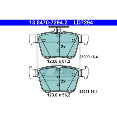 Sada brzdových destiček, vždy 4 kusy v sadě ATE 13.0470-7294.2 (13047072942) – Sleviste.cz