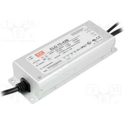 MEAN WELL ELG-75-42B Napájecí zdroj: spínaný; LED; 75W; 42VDC; 1,8A; 180÷295VAC; IP67