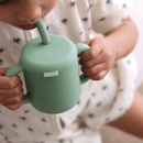Béaba silikónový hrnček so slamkou a držadlami sage green 170 ml