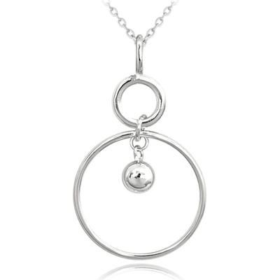 Minet Moderný strieborný náhrdelník circle s guľôčkou JMAS0199SN45