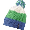 Myrtle Beach Háčkovaná čepice s bambulí MB7940 Aqua