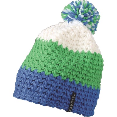 Myrtle Beach Háčkovaná čepice s bambulí MB7940 Aqua