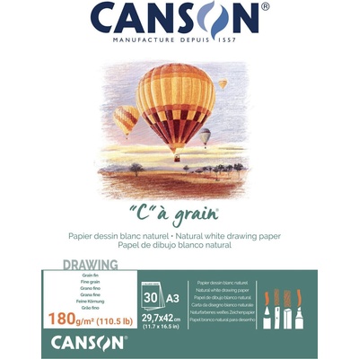 Canson Pad Càgrain Скицник 30 A3 180 g White (C400060578)