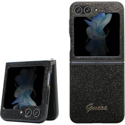 GUESS Оригинален калъф GUESS Glitter Flakes Metal Logo за Samsung Galaxy Z Flip 5