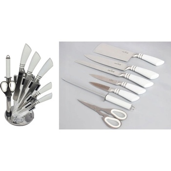 Image 1 of ZILNER Комплект ножове с поставка zilner zl 5128, 8 части, Точило, Ножици, Неръждаема стомана, Бял (1631870011)