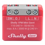 Shelly 1PM Mini Gen4 Интелигентен превключвател, червен (3800238070809)