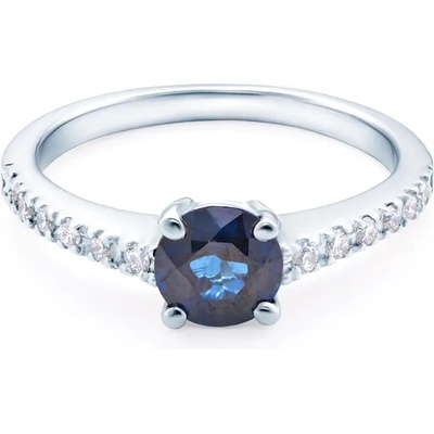 SAVICKI Годежен пръстен savicki: бяло злато, син сапфир