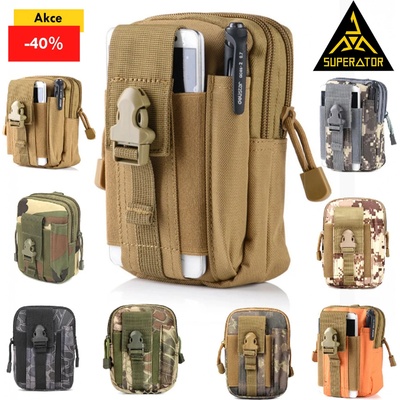 Taktické pouzdro, 100% Nylon. Molle i na opasek. EDC Kapsička na mobil, peněženku, klíče. Barva: Khaki