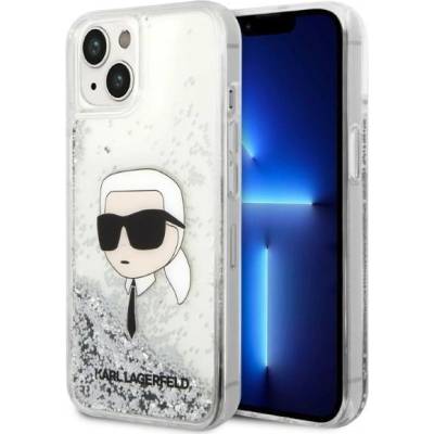 KARL LAGERFELD Кейс Karl Lagerfeld KLHCP14MLNKHCH за iPhone 14 Plus 6.7", сребрист / сребрист, твърд, Glitter Karl Head (KF001416-0)