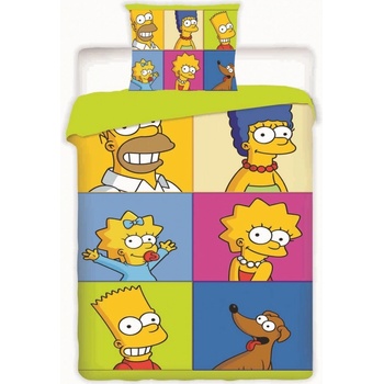 Jerry Fabrics Obliečky Simpsons square bavlna 140x200 70x90