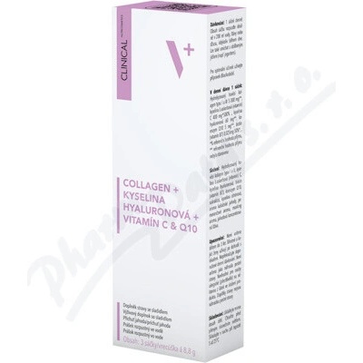 Clinical Collagen+kys.Hyalurono.+vit.C&Q10 3 x 8,8 g