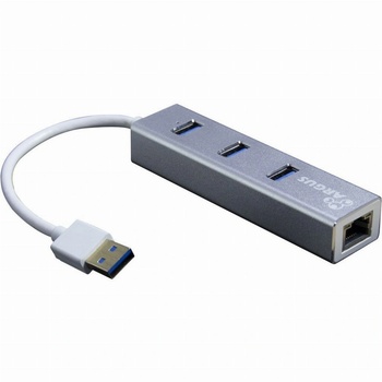 Inter-Tech USB хъб Inter-Tech, Argus, IT-310-S, 3xUSB 3.2 gen 1, 1xRJ45, Сребрист (88885471) (88885471)