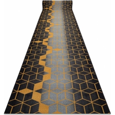 Nej-koberce Heksagon černý / zlatý metráž 57 cm