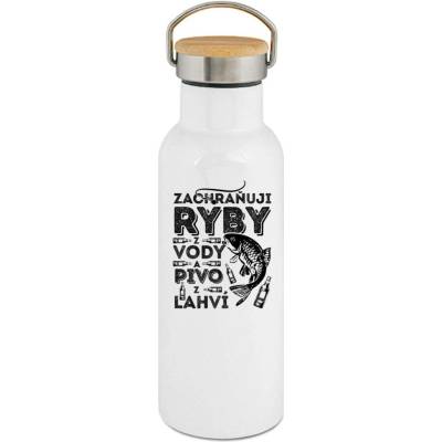 123TRIKO termoska Zachraňuji Ryby z vody a Pivo z lahví 500 ml rybaření