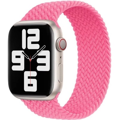 Apple Оригинална текстилна каишка за Apple Watch 44мм, 45мм, 46мм, Ultra, Ultra 2, Ultra 3 49 - Apple Braided Solo Loop Flamingo Band Size 9 (разопакован) (MN1V3ZM/A)