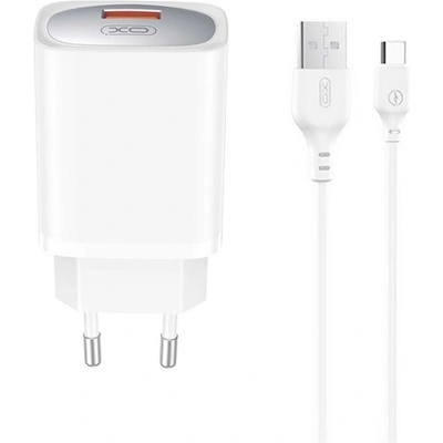 XO Зарядно устройство за електрическата мрежа XO CE19 USB гнездо 18W, бързо зарядно устройство PD + кабел Type-C, БЯЛ XO-CE19_C (XO-CE19_C)