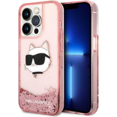 KARL LAGERFELD Кейс Karl Lagerfeld KLHCP14XLNCHCP за iPhone 14 Pro Max 6.7", розов / розов, твърд, Glitter Choupette Head (KF001423-0)