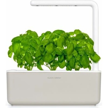 Click and Grow Smart Garden 3 šikovný kvetináč + 3ks kapsúl so semienkami bazalky, béžový