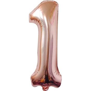 Atomia fóliový balón narozeninové číslo 1 ružovo zlatý 82 cm