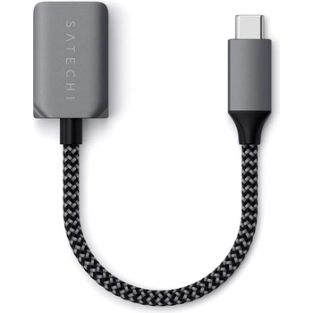 Satechi USB-C Male to USB-A 3.0 Female Adapter - алуминиев USB-A адаптер за MacBook и устройства с USB-C порт (тъмносив)