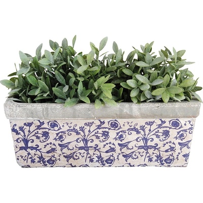 Esschert Design BETONOVÝ KVĚTINÁČ KELLY 15X39,5 CM BÍLÁ/MODRÁ – Hledejceny.cz