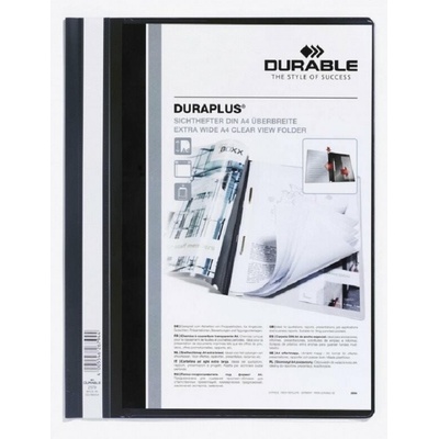 Rýchloviazač, A4, široký, priehľadné vrecko, DURABLE "DURAPLUS®", čierna