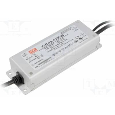 MEAN WELL ELG-75-C1050B Napájecí zdroj: spínaný; LED; 75W; 35÷71VDC; 1050mA; 180÷295VAC