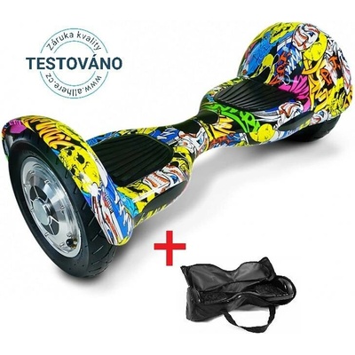 Hoverboard EcoWheel Offroad grafitty žlutá