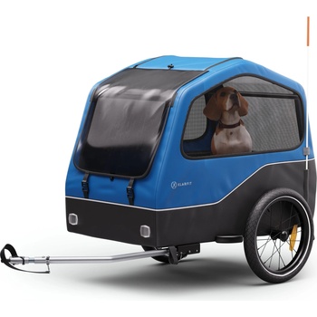 KLARFIT Goldie Home, ремарке за велосипед, 334 л, макс. 40 кг, сгъваем, устойчив на атмосферни влияния (BCT1-Goldie Blue) (BCT1-Goldie Blue)