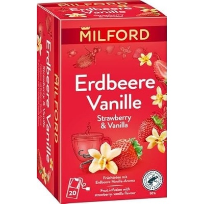 Milford Ovocný čaj s príchuťou jahody a vanilky 20 ks